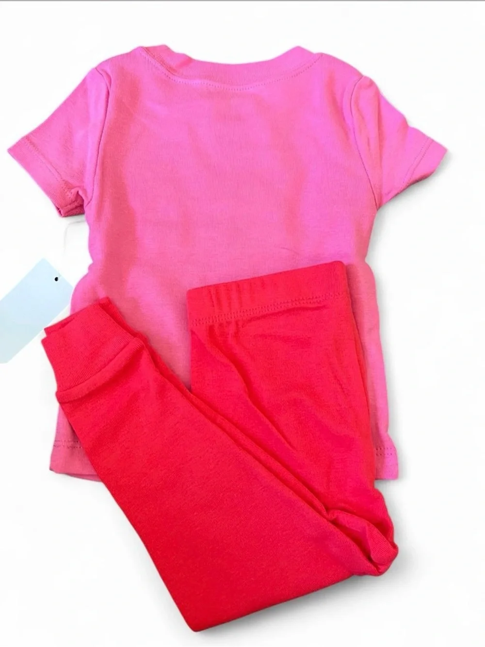 Baby Pink Cherry Pajama Set - Short Sleeve Tee & Pants 12 months